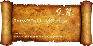 Istvánfi Mónika névjegykártya